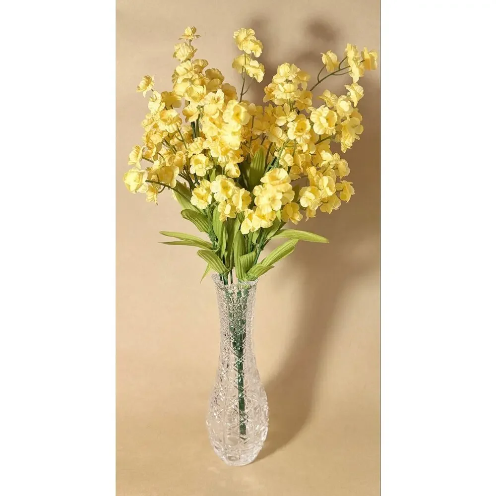 Small Clear Crystal Glass Bud Vase Japanese Flower Vase 8.3 in Made in Japan